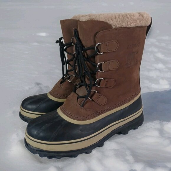 Sorel Caribou Suede Waterproof Wool Pac Boot - Size 11 - Vintage Excellent! - Picture 1 of 12